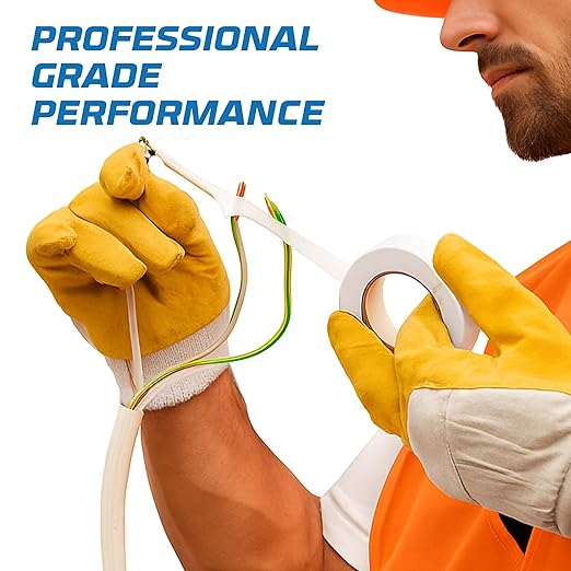OHLECTRIC Professional Grade Vinyl Electrical Tape (1 Pack) White - 7 Mil Thick Flame-Retardant, Heat & Weather Resistant 3/4 Inch x 60 Feet | Ideal for Contractors & Electricians