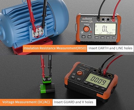LEAGY VAD78 Digital Insulation Resistance Tester - Accurate Megohm Meter for DC/AC Voltage Testing (20-1500V, 20-750V) and Resistance Measurement (0-5000 Megohms)