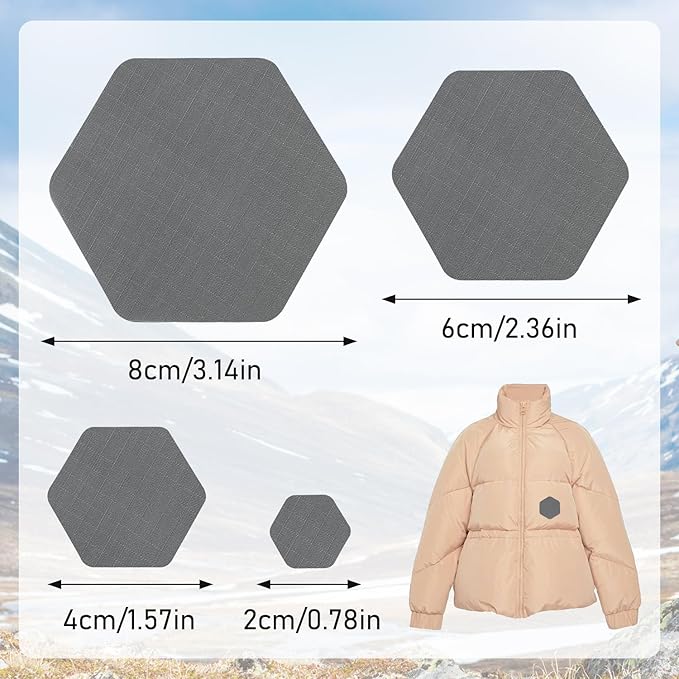 Down Jacket Repair Patches - Highly Effective Repair of Nylon Fabric, Waterproof Self-Adhesive Repair Patch for Down Jackets, Tents, Raincoats, Outdoor Equipment