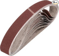 HARFINGTON 2 x 28 Inch Sanding Belts, 9 Pcs 120 Grit Aluminum Oxide Abrasive Belt Sander File Belt for Woodworking, Metal Polishing, Knife Sharpener