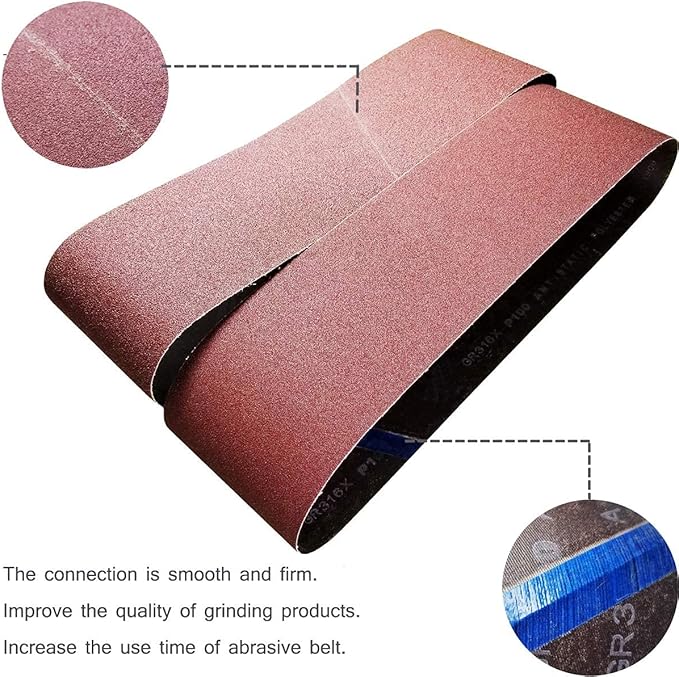 6 x 48-Inch Sanding Belts for Belt Sander 6x48,2 Each of 40 80 120 240 Grits Aluminum Oxide Abrasive Sandpaper, 8 Pack