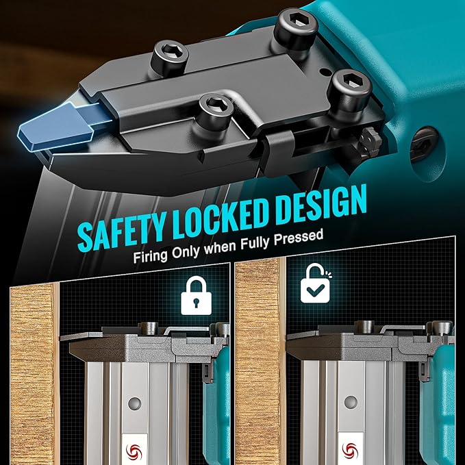 Cordless Brad Nailer Compatible with Makita 18V Lithium-Ion Battery, 18 Gauge 5/8 to 1-1/4 Inch Nail Gun with 1 x 3.0Ah Rechargeable Battery, Powered Electric Tool Set Brushless Motor