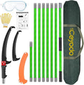 Manual Pole Saw 27ft Extendable Tree Pruner Manual Branches Trimmer Tree Branch Garden Tools Loppers Hand Pole Saws with Lightweight 8 Fiberglass Handles, for Pruning Palms and Shrubs