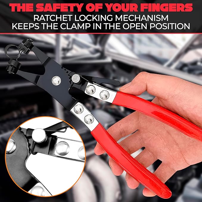 Radiator Hose Clamp Pliers Automotive - Hose Pliers Automotive Clip Removal Tool with Locking Mechanism - Carbon Steel Spring Clamp Tool for Car Repair, Plumbing and Removal of Clamps