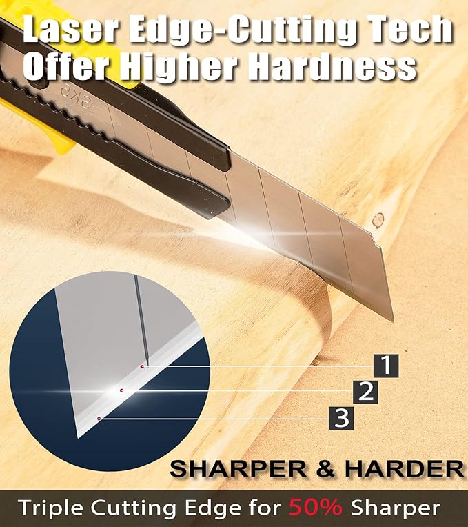 DOWELL 18mm Snap Off Blades SK5 Retractable Box Cutter Blades (30pc)