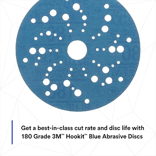 3M Hookit Blue Abrasive Disc 321U Multi-hole, 36161 5 in 180 50 discs per carton