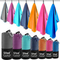 Sfee 2 Pack Microfiber Travel Towel, Quick Dry Towel Camping Towel Super Absorbent Compact Lightweight Sports Gym Towel Beach Towels Set for Gym, Hiking, Pool, Backpacking, Bath, Yoga