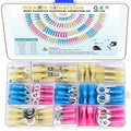 125PCS Heat Shrink Wire Connectors,Electrical Terminals Kit,Waterproof,Automotive Marine Electrical Terminals Kit,Ring Fork Hook Spade Butt Splices,Tinned Red Copper,12-10,16-14,22-16 (125PCS)