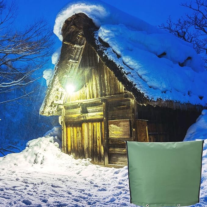 Outdoor Backflow Preventer Insulation Cover，Insulated Pouch for Winter Pipe Freeze Protection Sprinkler Valves in Snow or Sun Exposure, Waterproof Sprinkler Valve System Cover (24 " W x 24 " H,Green)