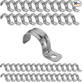 OhLectric 1 Hole 3/4 Inch Pipe Strap - Reinforced Rib for Extra Strength - Zinc-Plated Steel Pipe Strap Clamp for Rigid & IMC Conduit - Snap-On Installation - Pack of 50; OL-43053