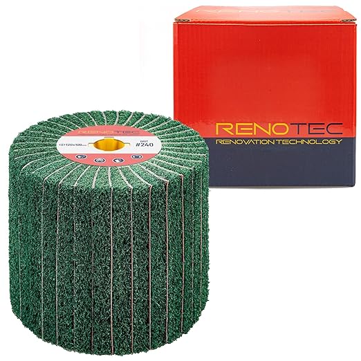 120x100mm Non-Woven Abrasive Flap Wire Drawing Polishing Burnishing Wheel for The Surface Treatment of Metal Products (240 GRIT with Sandpaper)