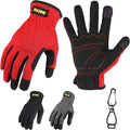 DULFINE High Performance Work Gloves For Men(3 Pairs Pack), High Dexterity Touch Screen For Multipurpose,Excellent Grip (XX-Large)