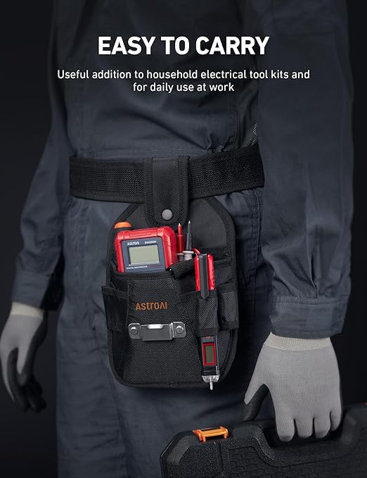 AstroAI VTS1000H Voltage Tester with Screwdriver, Non-Contact Electrical Tester, Dual Range AC 12V/70V-1000V, Live Wire Test, Wire Breakpoint Finder, Audible Alarm, LCD Percentage Display, Red