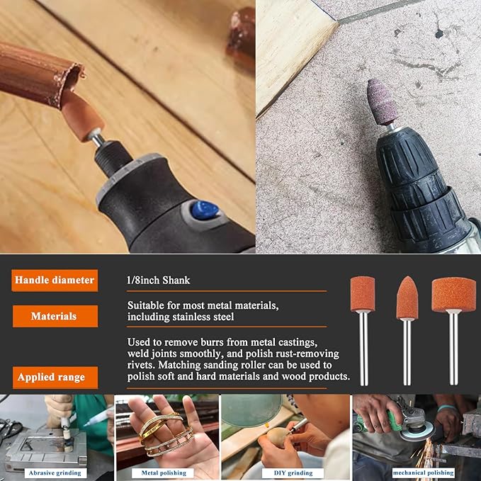 Sanding Drum Set for Dremel Rotary Tools-Includes 138 Aluminum Oxide Drum Sander Sanding Sleeves (80,120,240 Grit),12 Drum Mandrels and 9 Sanding Bits,Sanding Bits Tool Accessories with Box