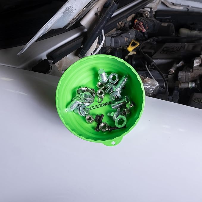 OEMTOOLS 25114 Magnetic Nut Cup, Magnetic Bowls for Holding Nuts and Bolts, 6 Inch Cup Diameter, Coated Magnet Sticks to All Ferrous Metal Work Surfaces,Green