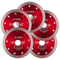5 Pcs Diamond Saw Blades, 4-1/2'' Tile Cutting Blades for Angle Grinder, Glass Cutting Disc Grinder Blades for Cutting Porcelain Ceramic Granite Marble (Red)