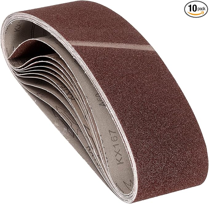10 Pcs Sanding Belts 3 x 24 Inch 60 Grit Aluminum Oxide Abrasive Sandpaper for Belt Sander Metal Grinding Wood Working Weld Rust Removal