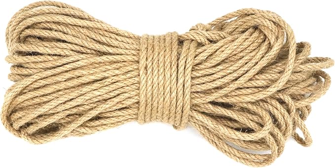 5mm x 100 Feet Natural Jute Rope, Twine for Gardening Tomato Climbing Plant Tie Floristry Crafts Gift Wrapping Packing Decor