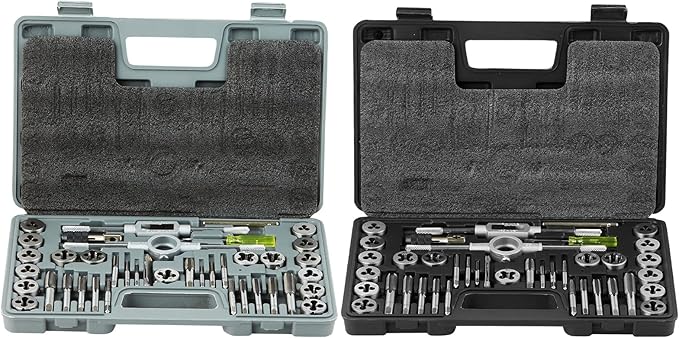 VEVOR Tap and Die Set, 80-Piece Metric and SAE Standard, Bearing Steel Taps and Dies, Essential Threading Tool for Cutting External Internal Threads, with Complete Accessories and Storage Case
