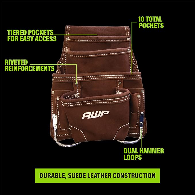 AWP Tool Pouch, Electrician Tool Pouch, Premium, Professional Multi-Pocket Organizer