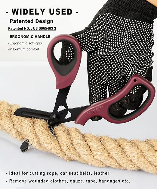 MEUUT 2 Pack Medical Scissors Trauma Shears -8 inch Patented Bandage Scissor Heavy Duty Surgical Grade EMT Scissors for EMT Workers Doctors Nurses