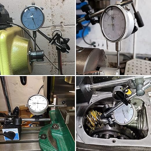 Dial Indicator with Magnetic Base Holder Differential Backlash Gauge 0-1", Fine Adjustable Long Arm Tester Gage Gauge 0.001" Precision, Indicator Points 22pcs
