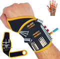 BINYATOOLS Magnetic Wristband -Black- with Super Strong Magnets Holds Screws, Nails, Drill Bit. Unique Wrist Support Design Cool Handy Gadget Gifts for Fathers, Boyfriends, Handyman, Electrician