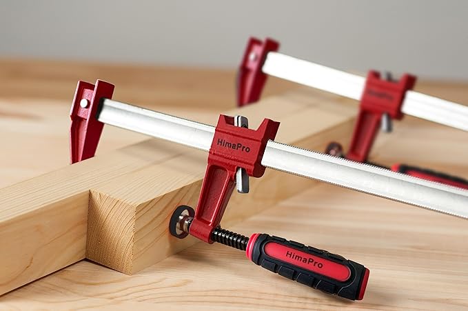 HimaPro 18 Inch Bar Clamp Set, 2 Pack 600 lbs Load Limit Medium Duty Quick Release Steel F Clamp, Ideal for Woodworking, Metalworking, and DIY Projects