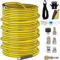 Sewer Jetter Kit for Pressure Washer,Water Jet Drain Cleaning Hose with Corner Rotating Button Spring Nose 1/4" NPT Sewer Cleaning Tool High-Pressure Nozzles,5800 PSI 150 FT