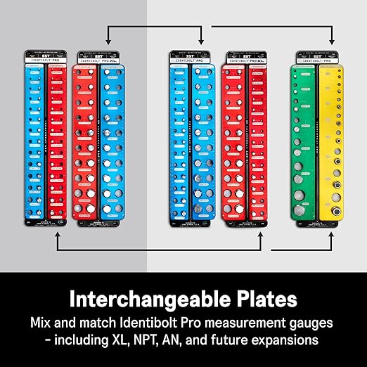 SST - Identibolt PRO - Thread Checker with Magnetic Wall Mount - 28 Nut & Bolt Identifier Gauge - Measures #6 to ½ & 4mm to 14mm - Tight Tolerance & Industrial Grade Precision - Designed in The USA