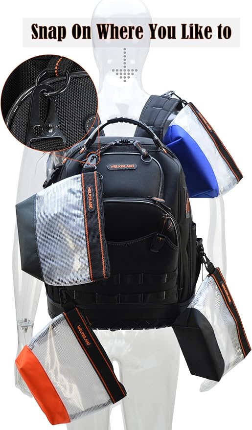 WELKINLAND 10-Inch Clear Tool Pouch Organizer - 4 Pcs Zipper Tool Bags