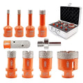 Diamond Core Drill Bits Set,BGTEC 10pcs Tile Hole Saw Kit 6/8/10/14/20/25/32/50mm with 20mm Finger Bits for Porcelain Tile,Ceramic Granite Marble Stone Masonry Brick