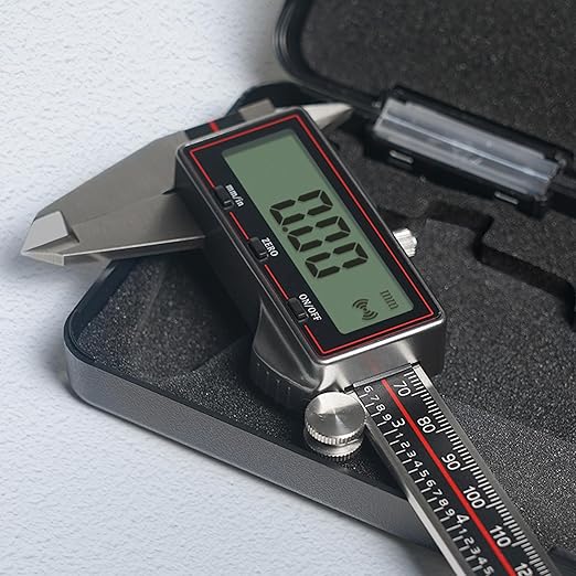 GemRed Digital Caliper 6 Inch/150 mm, Wireless Data Transfer to Excel, Stainless Steel Electronic Micrometer with Large LCD, IP54 Waterproof, Auto-Off, Inch/mm Conversion
