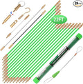 22FT Fiberglass Running Electrical Wire Cable Glow Rods Wire Pulling, Fish Rods Electrical Kit with 8 Different Attachments and Fish Tape Wire Puller Kit