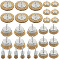 30 Pack Wire Brush Wheel for Drill, Brass Wire Brush for Drill, 1/4 Inch Hex Shank, Wire Brush Drill Bit, Wire Cup Brush for Rust Removal, Wire Brush Drill Attachments