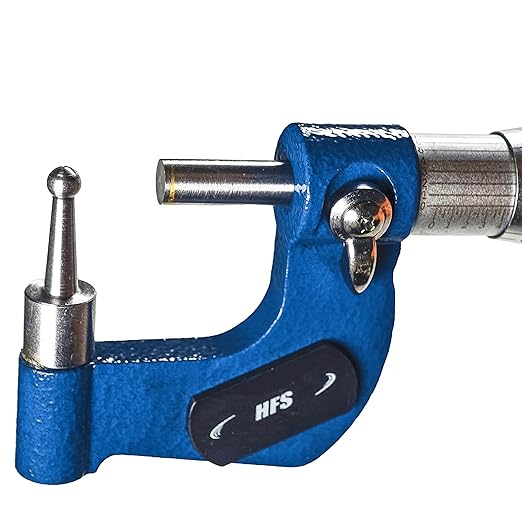 HFS(R) Precision Tube Micrometer with Reloading Ball Spherical Anvil - 0-1"/0.0001" Accuracy for Watch Case Neck Measurement