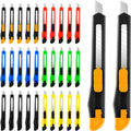 30 Pack Box Cutter Retractable, Snap-Off 9MM Utility Knife, Auto-Lock Razor Knife for Home, School, Hobby Use, Compact Box Opener Exacto Knife for Cutting Boxes, Carton, Cardboard, Vinyl, Rope