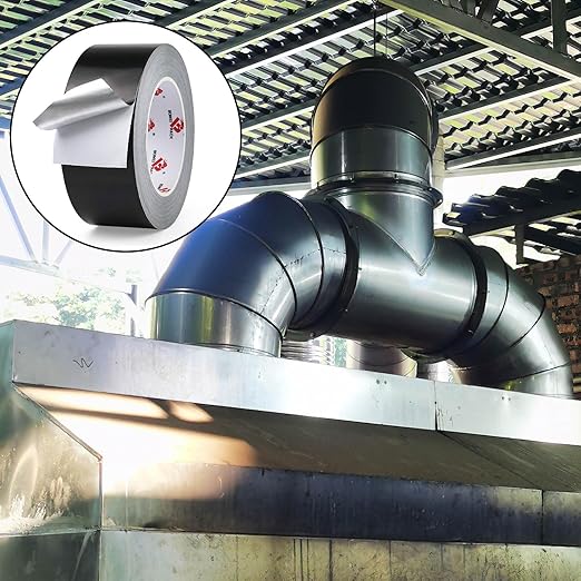 BOMEI PACK Black Aluminum Tape, 12 Inch x 165 Feet, HVAC Sealing & Patching, Pipe & Metal Repair, Waterproof & Temperature Resistant