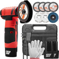 Housiwill Mini Angle Grinder Tool, 19500RPM Cordless Angle Grinder, Cordless Electric Power Angle Grinder Tool with 2pcs Batteries, 76mm Grinder Handheld Cutter for Metal Wood Grinding and Cutting