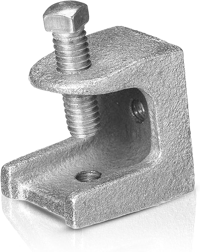 OhLectric OL-72839 Beam C Clamp - Malleable Iron, Zinc Plated Beam Clamp - Features 1-1/8" Jaw Opening, 1/2"-13” Set Screw Size and 750 lbs Max Load - Safety Beam Clamp - Supports 1/2" to 13" Rods