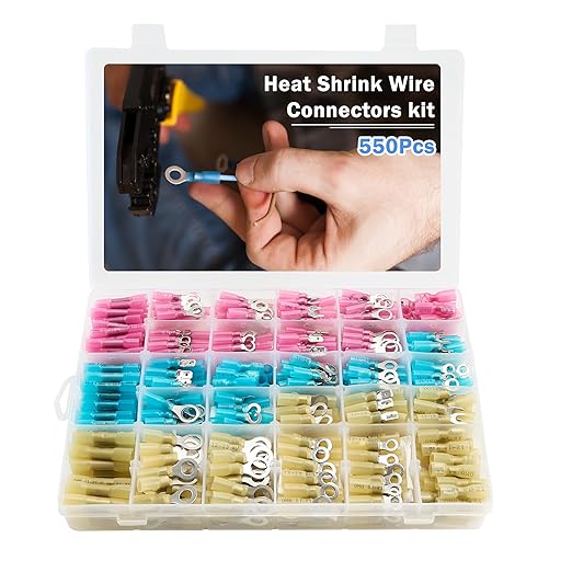 Heat Shrink Wire Connectors, 550 Pcs Electrical Connectors Kit with Red Copper, Sufficient Adhesive, Fully Closed Seam for Excellent Conductivity and Stability, 3 Colors