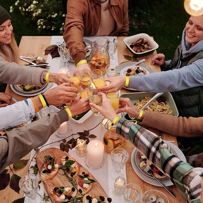 100 Pcs Cloth Wristbands, Disposable for Events, Colored Lightweight Concert Club Entrance Wrist Strap Party (Yellow)
