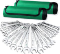 SK Combination Wrench Set, SAE 5/16" to 3/4", Metric 8 to 19mm, 23-Piece, SuperKrome Finish, Premium CR-V Construction, with Rolling Pouch