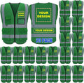 BeautyWill Custom Logo 10/20 Pack Safety Vest Class2 High Visibility Vest with Pockets Breathable Construction Vest Bulk