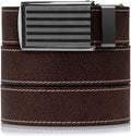 SlideBelts Full Grain Leather Belt with Contrast Stitching - Custom Fit for Adult Men, Golfers