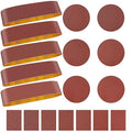 4 x 36 Inch Alumina Sanding Belts (80/120/150/240/400 Grits) and 6 Grits 6-Inch Self Stick No Hole Sanding Disc 11PCS Set for Aluminum Oxide Sanders, Sandpaper for Wood Metal Stainless Steel
