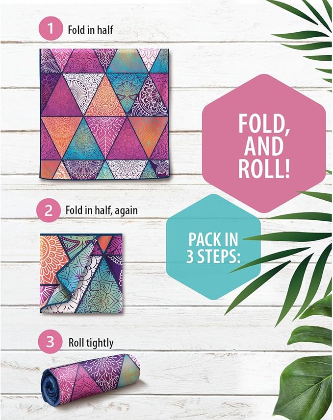 VENTURE 4TH Microfiber Beach Towel: Quick-Dry, Compact, Sand-Free, Absorbent, Sandproof and Lightweight - Perfect for Camping, Beach, and Roadtrips (Bohemian Summer Design | 35x78 inches)