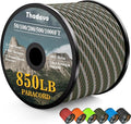 850Ib Reflective ParachuteRope, 50/100/200/500/1000ft 4MM 11 Strand Cords, Survival Paracord Rope Tie Down for Crafting, Tent, Camping, Clotheline, Hiking, Fishing, Camo Green 200FT