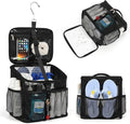 CUBETASTIC Shower Caddy Portable Mesh Shower Tote for Bathroom, Gym, Travel, Camping - Quick Dry Hanging Organizer Toiletry Bag with Handle for College Dorm Room, Men & Women (A# Black, 9.8")
