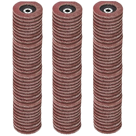 Flap Discs 120 PCS 4.5 Inch - 90 Pcs 40 Grit, 10 Pcs 60 Grit,10 Pcs 80 Grit,10 Pcs 120 Grit Grinding Discs 4 1/2 Assorted Sanding Grinding Wheels,Aluminum Oxide Abrasives,Grinder disc